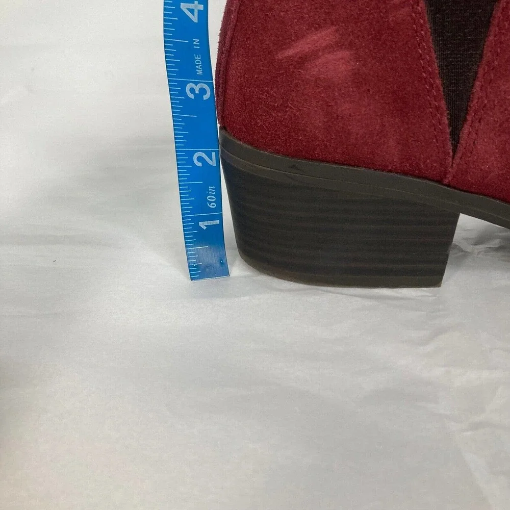 White‎ Mountain Hammond Boots Womens Sz 8.5 Red Suede Pointed Toe Chelsea